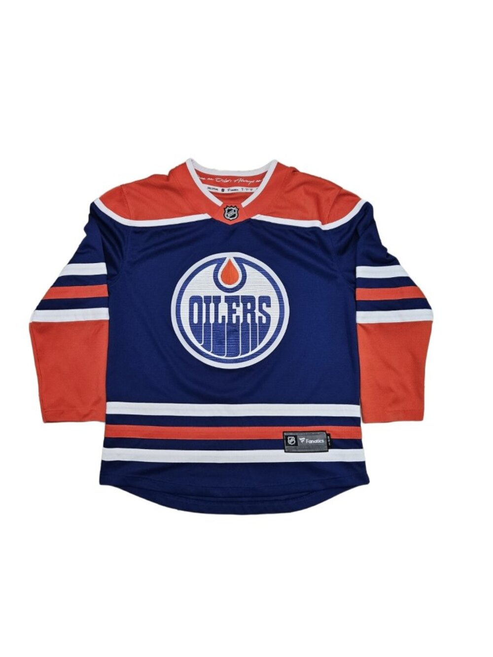 Authentic Fanatics Edmonton Oilers Blank Jersey Men's S